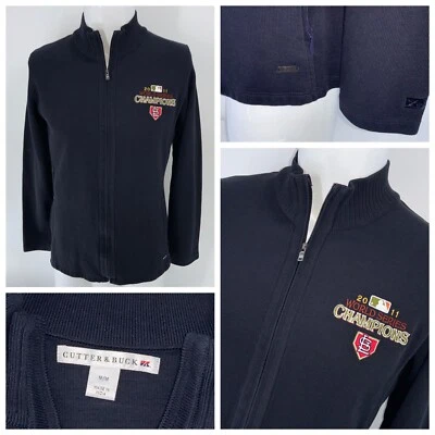 St. Louis Cardinals Cutter & Buck Jacket M Women Navy 2011 WS Champs YGI W4-52 - Image 1 of 4