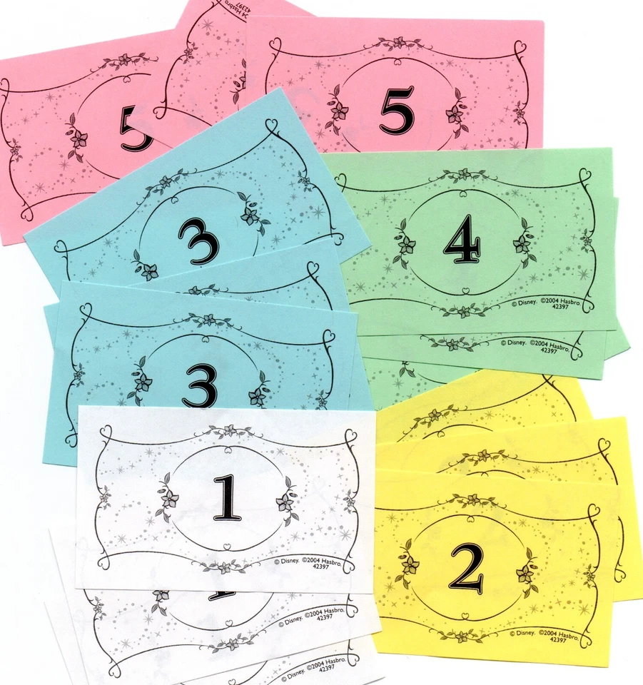 Monopoly JUNIOR JR 2004 DISNEY PRINCESS Replacement Game Pieces Castles Cards - Image 1 of 1