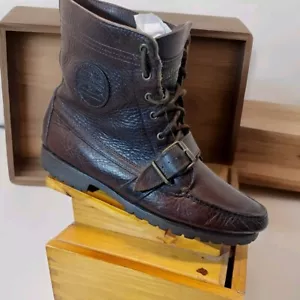 Vintage Polo Country Ralph Lauren Dry Goods Brown Leather Boots Mens Sz 10.5 D - Picture 1 of 23