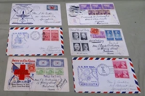 Six 1930's-40's Air Mail Stamps, 1st Day Issues and More - Picture 1 of 2