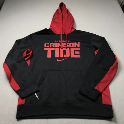 Alabama Crimson Tide Hoodie Mens Medium Black Red Sweatshirt Therma Fit NCAA Cover