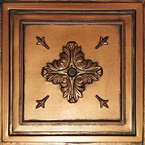 GRID SYSTEM, Pop In, PVC 24" x 24", Piastrelle per Soffitto BAROCCO Rame Antico Nero - Foto 1 di 3