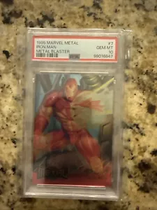 1995 Fleer Marvel Metal | Iron Man #7 | Metal Blaster | PSA 10 GEM MT - Bild 1 von 2