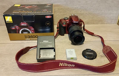 Nikon D3400 DSLR Camera with 18-55mm Lens - Red Boxed - Image 1 of 4