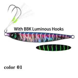 Señuelo Jigging de metal de agua salada cuchara cebo plantilla lenta luminosa surf señuelo de pesca lubina - Imagen 1 de 21