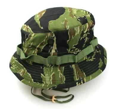 Vietnam Shooter's 2" Short Brim Boonie Cover- Tiger Stripe Boonie Hat Govt Issue - Image 1 of 4