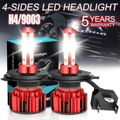 9003 H4 LED Headlight Bulbs Kit 10000W 1000000LM Hi/Lo Beam Super Bright White - Image 1 of 4