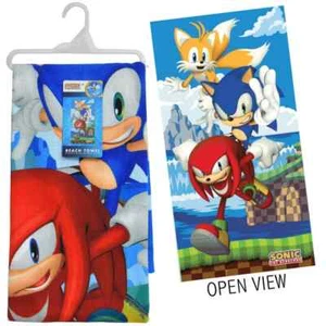 Sonic The Hedgehog Mikrofaser Strandtuch 27x54" auf Aufhänger mit Hangtag - Bild 1 von 1
