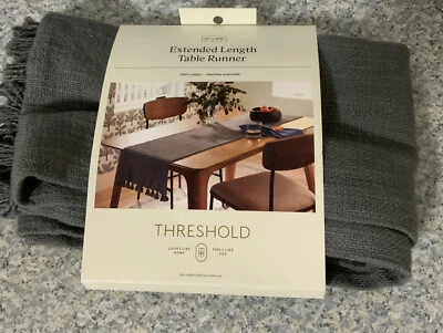 ⚡️Threshold Cotton Textured Runner Gray (108x14) - Image 1 of 2