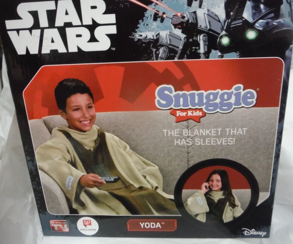 Disney Star Wars Snuggie Blanket for Kids With Sleeves Yoda 54in X 42in