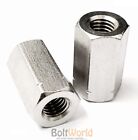 M16 / 16mm A2 STAINLESS STEEL THREADED ROD BAR STUD HEXAGON CONNECTOR LONG NUTS