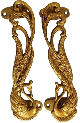 Gorgeous Peacock Shape Vintage Brass Handle Set For Doors Dresser Cover