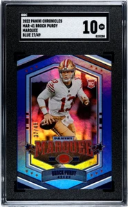 2022 PANINI CHRONICLES BLUE MARQUEE BROCK PURDY ROOKIE RC /49 #MAR-41 SGC 10 - Picture 1 of 2