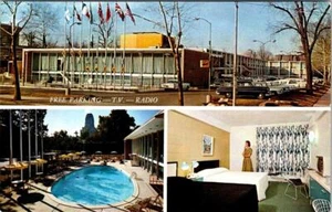 St Louis, MO Missouri DIPLOMAT MOTEL Pool ~ Zimmer ~ 50er Jahre Autos STRASSENRAND Postkarte - Bild 1 von 2