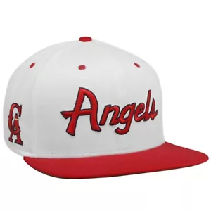 Nike Vintage Two Toned Script California Angels Snapback Hat / Cap (WHT) - Picture 1 of 1