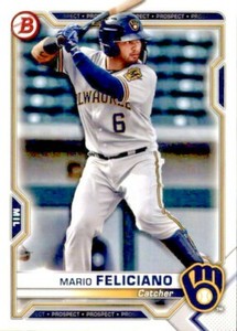 2021 BOWMAN PROSPECT BASE PAPER BP-133 MARIO FELICIANO MILWAUKEE BREWERS 