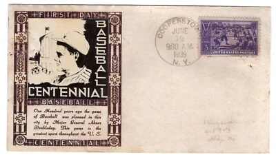 1939 Baseball Centennial #855 FDC #79 Weigand Babe Ruth - Image 1 of 2