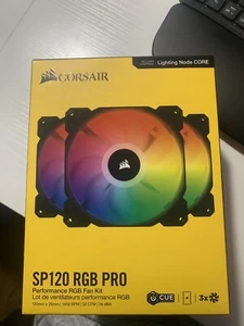 Corsair SP120 RGB Pro Performance Fan (x3) Kit w/ Lightning Node Core Brand New - Picture 1 of 3