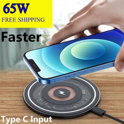 Wireless Fast Charger Charging Pad Dock for Samsung iPhone Android Cell Phone - Image 1 of 4