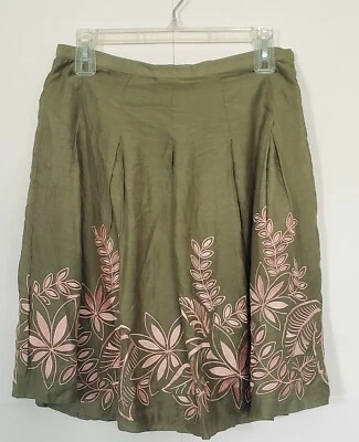 Tommy Bahama Talla 2 Mujer Seda A Falda Floral Bordado  Foto 1 de 3
