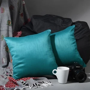 Teal sofa pillow covers throw pillow covers for couch home décor pillow cover 2p - Picture 1 of 8