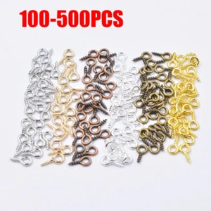 Mini Eye Pins Tiny Jewelry Screw Hooks Eyelets Threaded Jewelry Pendant Clasps - Picture 1 of 20
