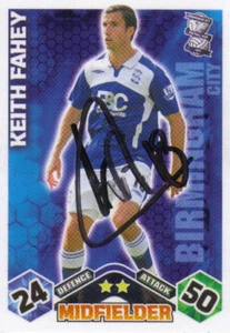 KEITH FAHEY* SIGNED BIRMINGHAM 2009/2010 MATCH ATTAX TRADING CARD+COA - Picture 1 of 1
