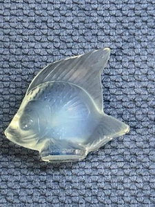 Lalique France Opalescent Lustre Crystal Fish Sculpture 2" Signed - Picture 1 of 14