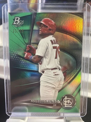 2022 Bowman Platinum - Top Prospects Malcom Nunez #TOP-58 Green /99 (RC) - Image 1 of 2