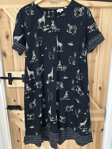 Fat Face Simone Dress Size 16 Tunic Jersey Pullover Swing Skater Safari GUC - Picture 1 of 7