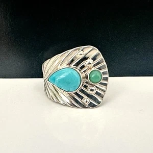 Jay King DTR Desert Rose Trading Sterling Silver 925 Turquoise Southwestern Ring - Picture 1 of 17