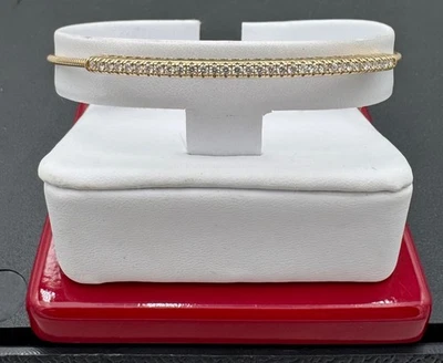 Effy 14K Yellow Gold Flexible Diamond Adjustable Bangle Size 6" - 9" - Image 1 of 4