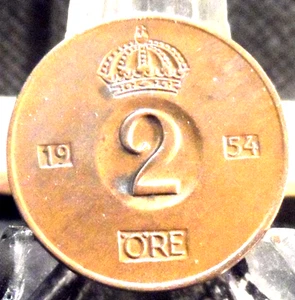 MONEDA SUECA DE 2 MINERALES 1954 CIRCULADA (70919) - Imagen 1 de 5