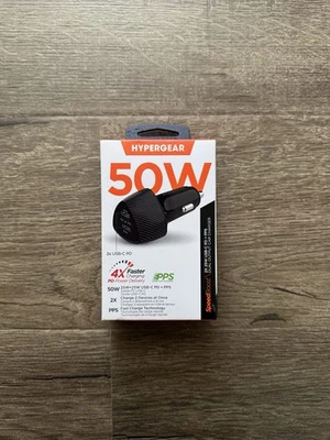 HyperGear SpeedBoost 50W PD Dual USB-C Output Car Charger - Brand New - Image 1 of 3