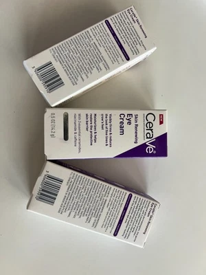 3 PAQUETES - Crema de ojos renovadora de piel CeraVe para arrugas, crema debajo de los ojos - 0,5 OZ  Foto 1 de 4