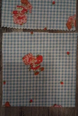 8 + Blocos de colcha antigos vintage xadrez Gingham/morango shortcake A-50  - Imagem 1 de 4