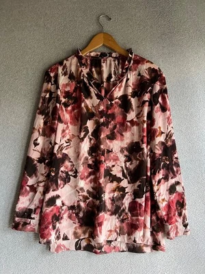 Женская блузка Simply Vera Wang Top большой цветочный воротник с оборками стильная причудливая - Изображение 1 из 4