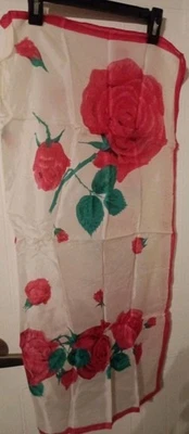 Bufanda Cuadrada Enrollada Vintage Coloridas Rosas Flores 30x30" Japón Rayón  Foto 1 de 3