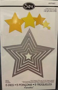 NEU versiegelt SIZZIX #657567 Set 5 STERNE Matrizen FRAMELITS verschachtelte Sterne - Bild 1 von 2