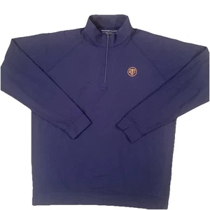 Pullover de golf Holderness & Bourne Westland con cremallera en cuarto para hombre grande con logotipo azul marino - Imagen 1 de 10