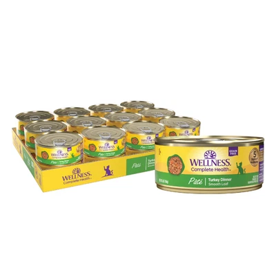 Wellness Complete Health Grain-Free Turkey Dinner Pate Wet Cat Food, 24 x 5.5 oz - Image 1 of 4