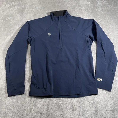 Chaqueta Mountain Hardwear Para Hombre Mediana Azul Pullover Elastizada Senderismo Embalable Ligera Foto 1 de 4