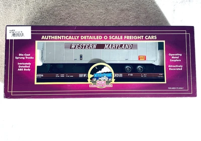 Flat Car w/ 40' Trailer: Western Maryland #60556 (MTH #20-98136, O Gauge), +Box - Image 1 of 4
