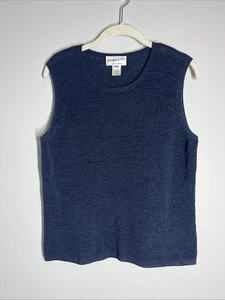 Vintage Pendleton Sleeveless Knit Tank Top Navy Blue Women’s Size XL - Picture 1 of 3