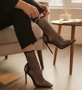 Simmi London 8 39 Samia Netz-Stiefeletten neu mit Etikett UVP 69 $ - Bild 1 von 11