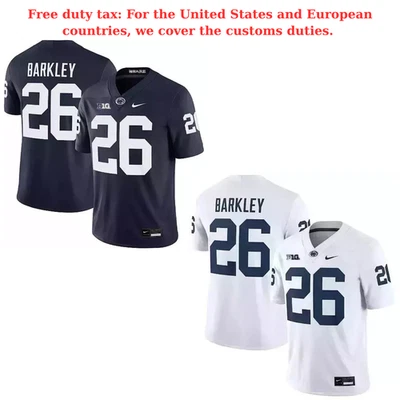 YOUTH Penn State Saquon #26 Barkley All Stitched Jersey Navy/White