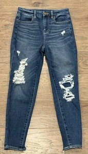 Kurze American Eagle Curvy hoch geschnittene Jegging zerrissene Damenjeans Größe 2 - Bild 1 von 10