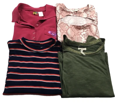 Lot of 4 Cupio Eye Candy Roxy & Divided Womens Tops Sz L Short Sleeve 1 is NWT - Image 1 of 4
