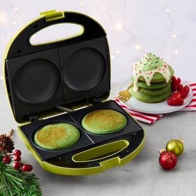 Grinch Pancake Maker Green 750W Non-Stick Quick Heat Compact Breakfast Plate - Image 1 of 4