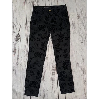 Pantalones Brooks Brothers 346 Natalie Fit Talla 2 Negro Floral Jacquard Terciopelo Elevado Foto 1 de 4